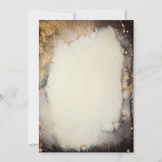 Celestial Moon Meisje Waterverf Goud Zoet 16 Kaart (Achterkant)