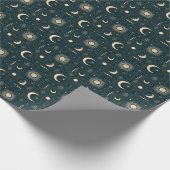 Celestial Moon Midnight Sky inpakpapier (Hoek)