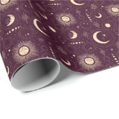 Celestial Moon Midnight Sky inpakpapier (Rol Hoek)