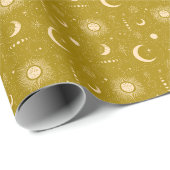 Celestial Moon Midnight Sky inpakpapier (Rol Hoek)