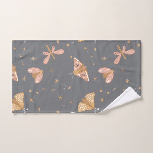 Celestial Moon Moth Pattern Bad Handdoek (Handdoek)