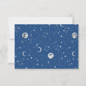 Celestial Moon Navy Blue Opslaan van de datum Save The Date (Achterkant)
