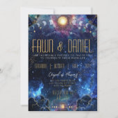 Celestial Moon Phase bruiloft uitnodigingen (Voorkant)