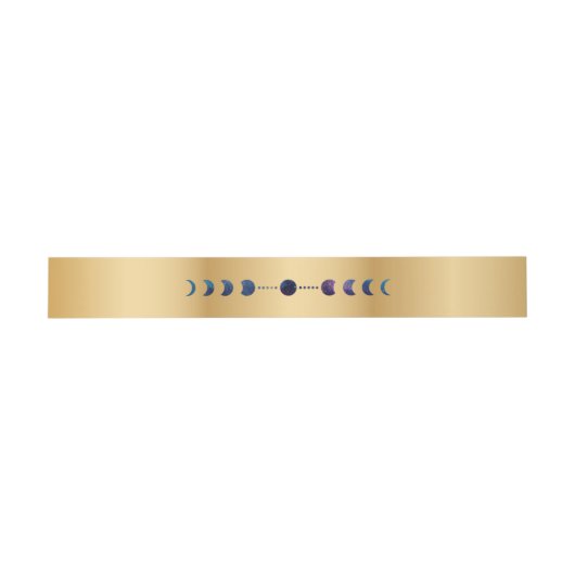 Celestial Moon Phase Golden Belly Band Uitnodigingen Wikkel (Vlak)