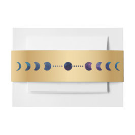Celestial Moon Phase Golden Belly Band Uitnodigingen Wikkel