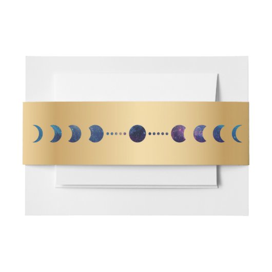 Celestial Moon Phase Golden Belly Band Uitnodigingen Wikkel (Voorkant Voorbeeld)