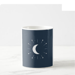 Celestial Moon Phase Mok - Navy & Zilver