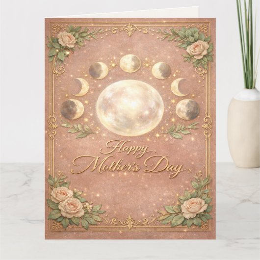 Celestial Moon Phase Mother's Day Card Kaart (Voorkant)