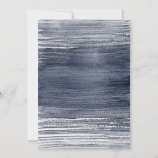 Celestial Moon Phase Navy Blue Wedding Uitnodiging (Achterkant)