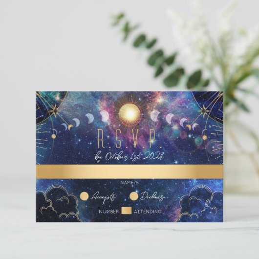 Celestial Moon Phase Response Kaart (Staand voorkant)