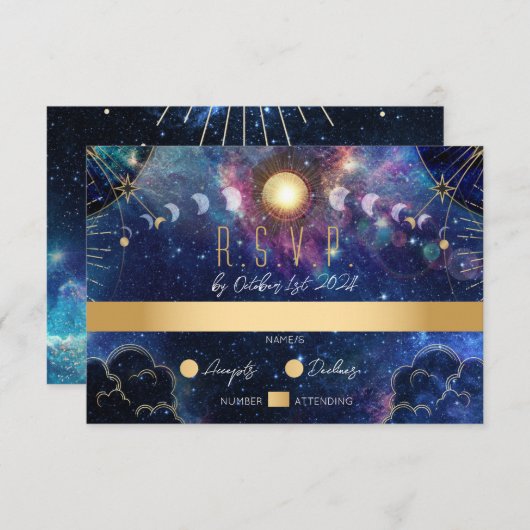 Celestial Moon Phase Response Kaart (Voorkant / Achterkant)