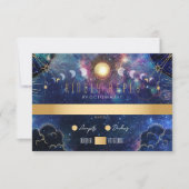 Celestial Moon Phase RSVP-kaart RSVP Kaartje (Voorkant)