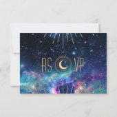 Celestial Moon Phase RSVP-kaart RSVP Kaartje (Achterkant)
