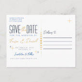 Celestial Moon Phase Save the Date Briefkaart (Achterkant)