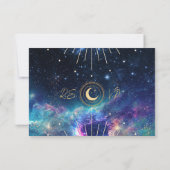 Celestial Moon Phase White RSVP-kaart RSVP Kaartje (Achterkant)