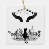  Celestial Moon Phases Cat Keramisch Ornament (Voorkant)