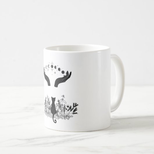  Celestial Moon Phases Cat Koffiemok (Voorkant rechts)