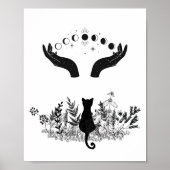  Celestial Moon Phases Cat Poster (Voorkant)