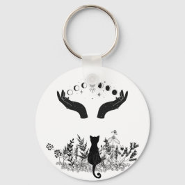 Celestial Moon Phases Cat Sleutelhanger