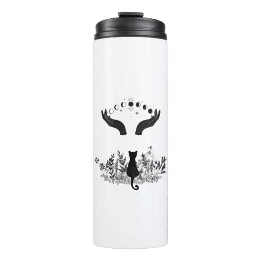  Celestial Moon Phases Cat Thermosbeker (Voorkant)