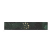 Celestial Moon Phases Emerald Wedding Belly Band Uitnodigingen Wikkel (Vlak)