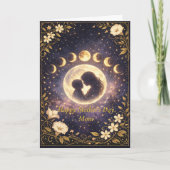 Celestial Moon Phases Floral Night Sky Design Kaart (Voorkant)