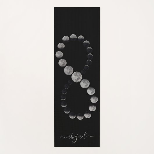 Celestial Moon Phases | Gepersonaliseerde naam Yogamat (Voorkant)
