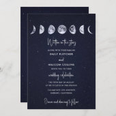 Celestial Moon Phases in Stars Wedding Kaart (Voorkant / Achterkant)