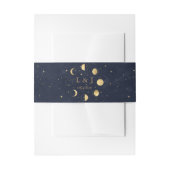 Celestial Moon Phases Midnight Wedding Belly Band Uitnodigingen Wikkel (Voorkant Voorbeeld)