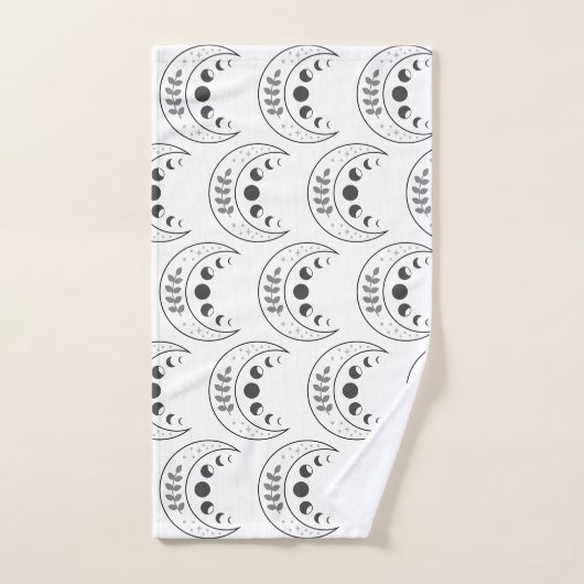 Celestial Moon Phases Pattern Bad Handdoek (Handdoek)
