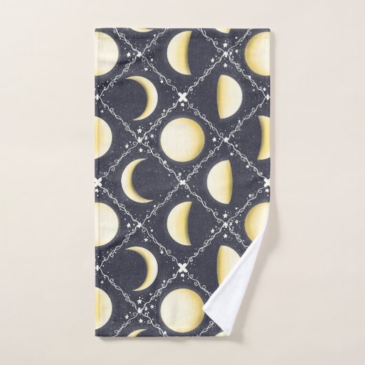 Celestial Moon Phases Pattern Bad Handdoek (Handdoek)