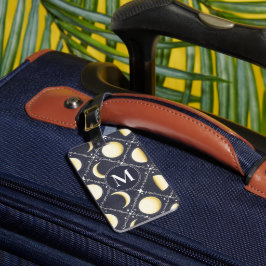 Celestial Moon Phases Pattern Bagagelabel