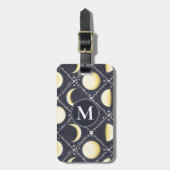 Celestial Moon Phases Pattern Bagagelabel (Voorkant verticaal)