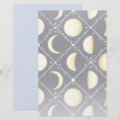 Celestial Moon Phases Pattern Briefpapier (Voorkant / Achterkant)