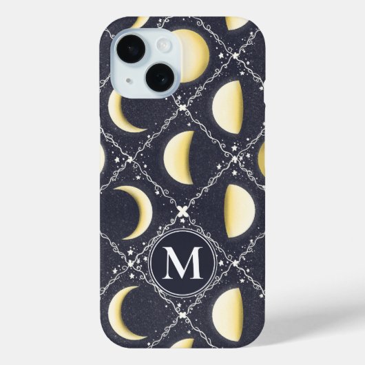 Celestial Moon Phases Pattern Case-Mate iPhone Case (Achterkant)
