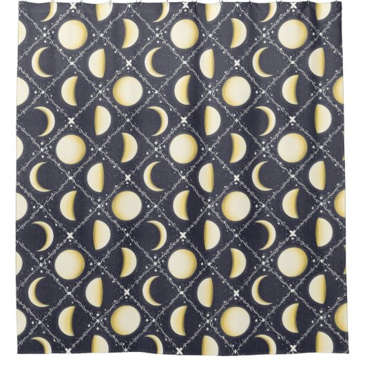 Celestial Moon Phases Pattern Douchegordijn (Voorkant)