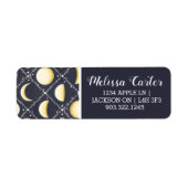 Celestial Moon Phases Pattern Etiket (Voorkant)