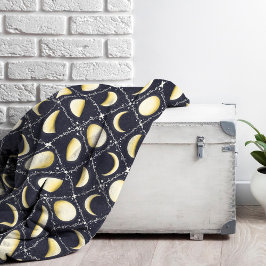 Celestial Moon Phases Pattern Fleece Deken