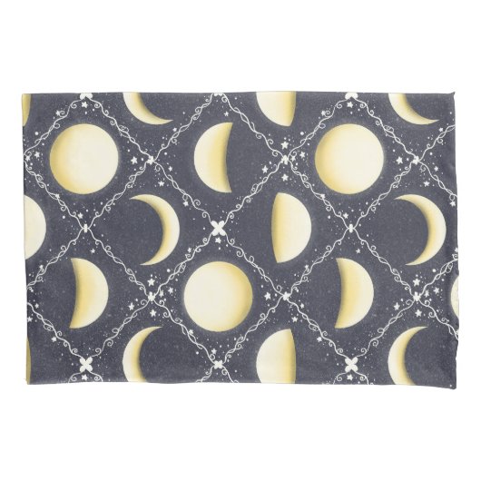 Celestial Moon Phases Pattern Kussensloop (Voorkant)
