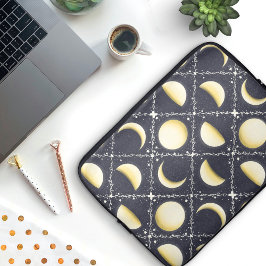 Celestial Moon Phases Pattern Laptop Sleeve