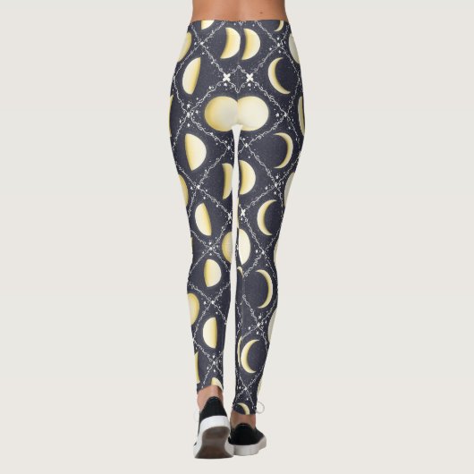 Celestial Moon Phases Pattern Leggings (Achterkant)