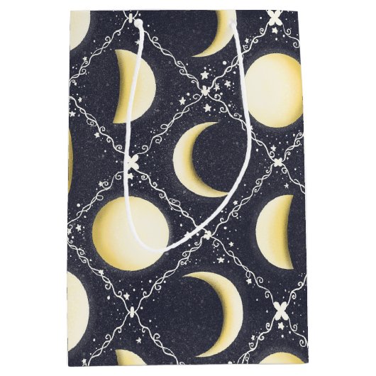 Celestial Moon Phases Pattern Medium Cadeauzakje (Voorkant)
