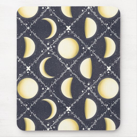Celestial Moon Phases Pattern Muismat (Voorkant)