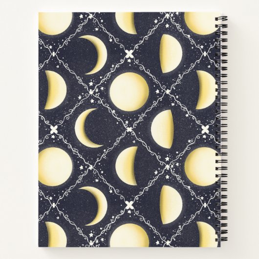 Celestial Moon Phases Pattern Notitieboek (Achterkant)