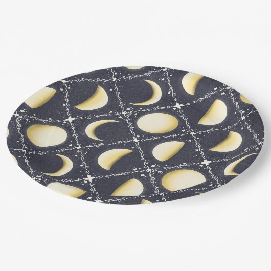 Celestial Moon Phases Pattern Papieren Bordje (Gekanteld)