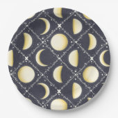 Celestial Moon Phases Pattern Papieren Bordje (Voorkant)