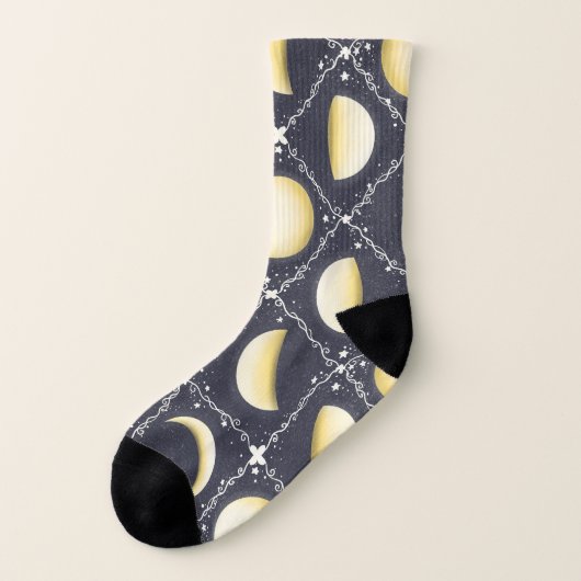 Celestial Moon Phases Pattern Sokken (Links - buitenkant)