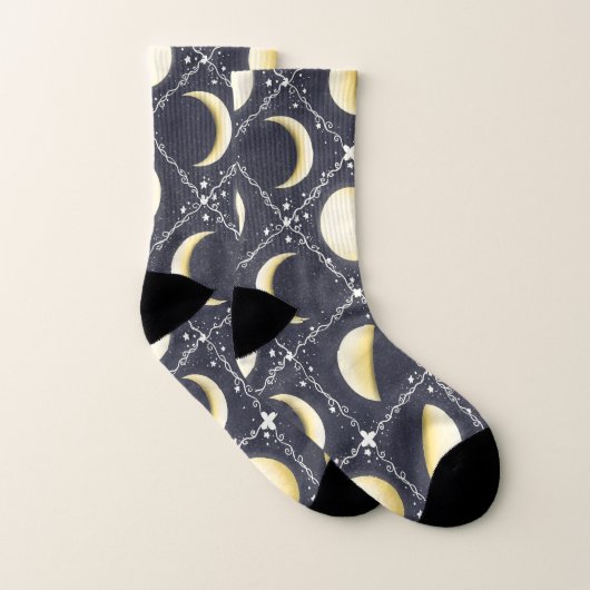 Celestial Moon Phases Pattern Sokken (Paar)