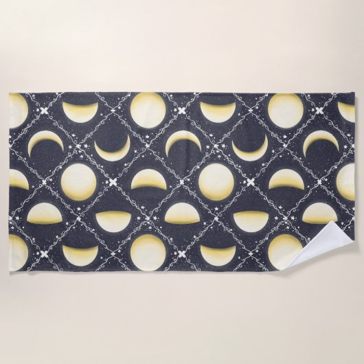 Celestial Moon Phases Pattern Strandlaken (Voorkant)