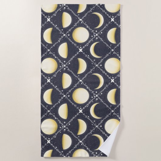 Celestial Moon Phases Pattern Strandlaken (Voorkant)